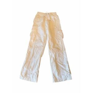 Princess Polly White Nylon Cargo Pants Women's Size 4 NWOT